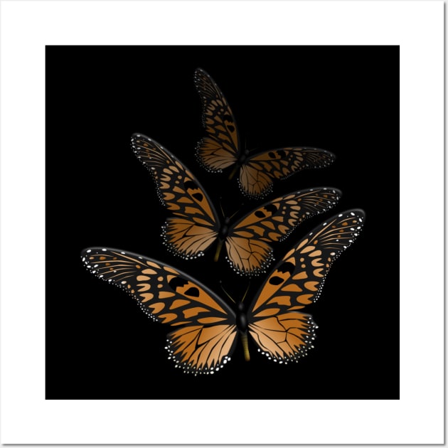 3 Monarchs Wall Art by JAC3D